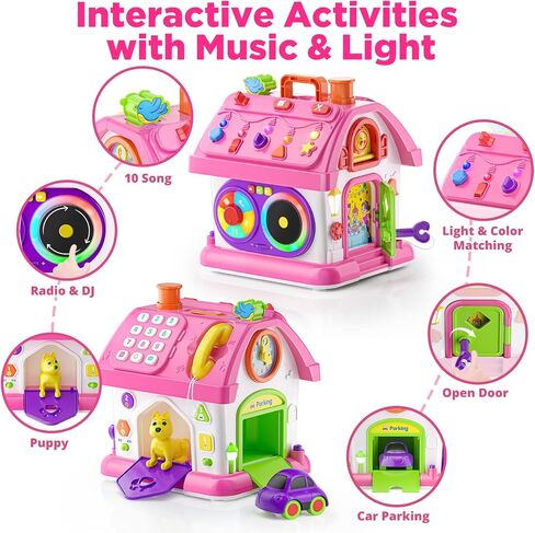 Musical Toys for 1 Year Old Girl Gifts, Bilingual Learning Toddlers Toy 1-2 Yr, Montessori Educational Toys for One Year Old Boy 12-18 Months, 1st First Birthday Girl Boy Gifts Present in Saudi Arabia