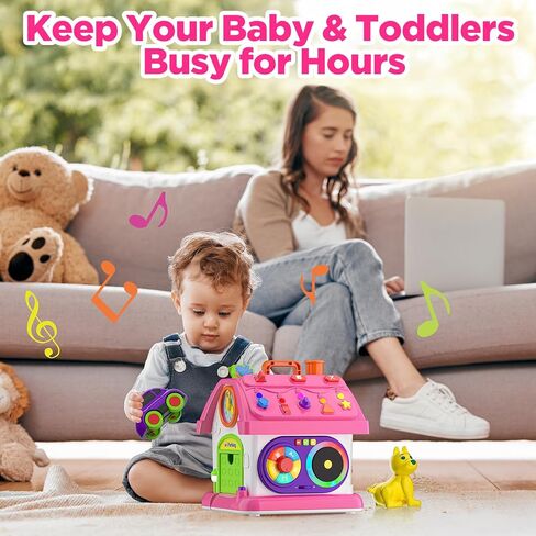Musical Toys for 1 Year Old Girl Gifts, Bilingual Learning Toddlers Toy 1-2 Yr, Montessori Educational Toys for One Year Old Boy 12-18 Months, 1st First Birthday Girl Boy Gifts Present in Saudi Arabia