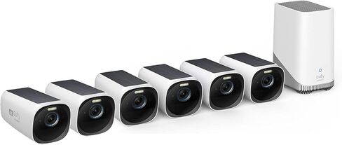 eufy Security eufyCam S330 (eufyCam 3) 6-Cam Kit, Security Camera Outdoor Wireless, 4K with Integrated Solar Panel, Face Recognition AI, Expandable Local Storage, Spotlight, No Monthly Fee in Saudi Arabia