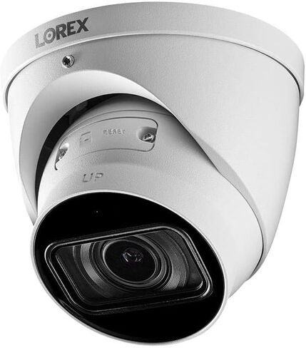 Lorex 4K (8MP) مآخذ كاميرا Smart Dome Smiture Smart Dome مع الصوت في الوقت الفعلي وتسجيل 30 إطارًا في الثانية في الوقت الفعلي-أبيض in Kuwait