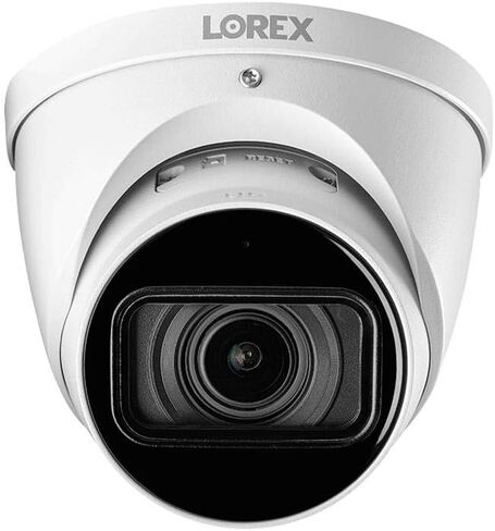 Lorex 4K (8MP) مآخذ كاميرا Smart Dome Smiture Smart Dome مع الصوت في الوقت الفعلي وتسجيل 30 إطارًا في الثانية في الوقت الفعلي-أبيض in Kuwait