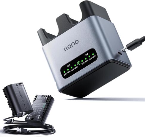 llano 2400mAh LP-E6P LP-E6NH Battery with USB-C & 20W Battery Charger Set in Saudi Arabia