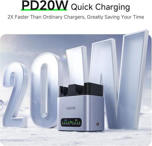 llano 2400mAh LP-E6P LP-E6NH Battery with USB-C & 20W Battery Charger Set in Saudi Arabia