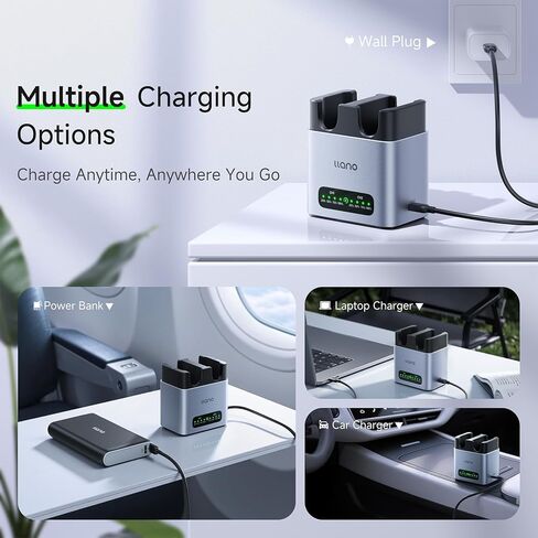 llano 2400mAh LP-E6P LP-E6NH Battery with USB-C & 20W Battery Charger Set in Saudi Arabia
