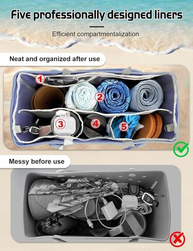 ملحقات حامل الكأس لـ Stanley ، Holder Holder Beach Bag منظم إدراج متوافق مع Bogg Bag (حجم كبير) in Kuwait