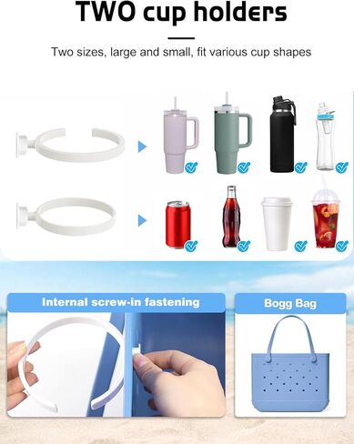 ملحقات حامل الكأس لـ Stanley ، Holder Holder Beach Bag منظم إدراج متوافق مع Bogg Bag (حجم كبير) in Kuwait