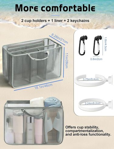 Cup Holder Accessories For Stanley,Drink Holder Beach Bag Organizer Insert Compatible With Bogg Bag (large size) in Saudi Arabia