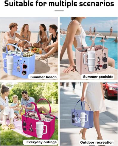 ملحقات حامل الكأس لـ Stanley ، Holder Holder Beach Bag منظم إدراج متوافق مع Bogg Bag (حجم كبير) in Kuwait