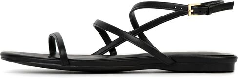 Strappy Flat Sandals for Women Round Open Toe Beaded Flats Ankle Strap Summer Beach Casual Dress Sandal Shoes in Kuwait