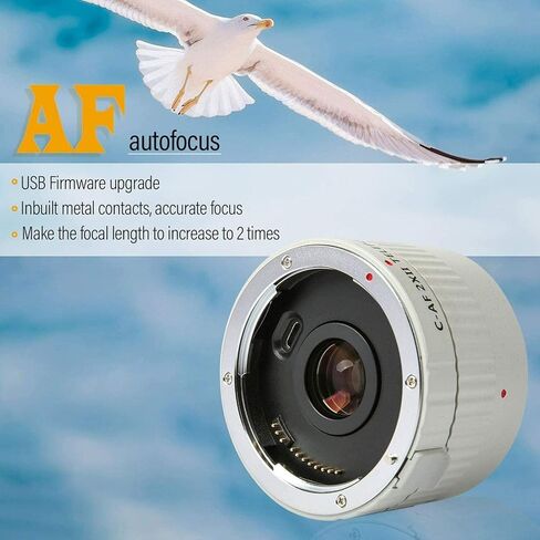 محول 2x HD لـ Canon EF 75-300 يصل إلى عدسة تكبير 150-600 مم ، (مهمة: أسود أو أبيض اعتمادًا على التوافر) in Kuwait