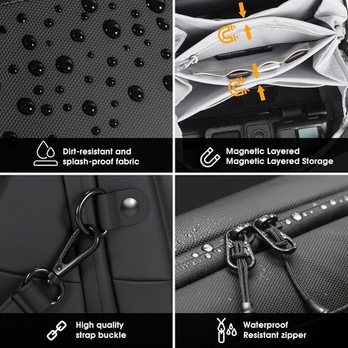 Carrying Bag Pouch Backpack Travel Large Soft Case Organizer Multilayer Storage For DJI Osmo Mobile 7/7P for Insta 360 X5 X4 Go Ultra For Gopro hero 13 12 11 10 Accessories with Shoulder Strap in Saudi Arabia
