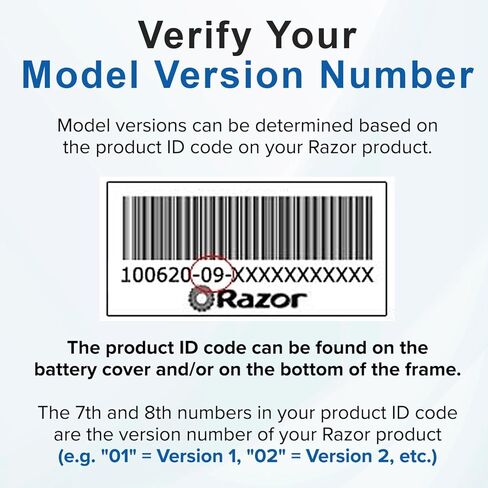 AlveyTech 24 Volt Battery Pack for Razor MX350 Dirt Rocket Bike (9 Ah, Versions 33+) - Set of Two (12V Each) SLA Batteries with Wiring Harness - Razor MX350 Version 33 and up AGM Battery Replacement in Kuwait