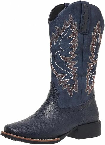 أحذية رعاة البقر الغربية للنساء منتصف العجل Cowgirl Boot Snip Toe كعب مكتنزة in Kuwait
