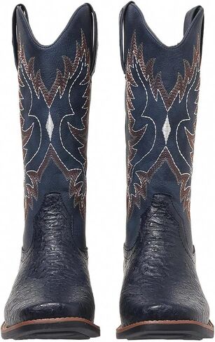 أحذية رعاة البقر الغربية للنساء منتصف العجل Cowgirl Boot Snip Toe كعب مكتنزة in Kuwait