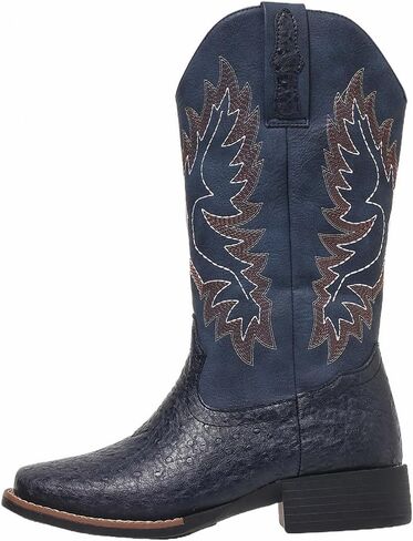 أحذية رعاة البقر الغربية للنساء منتصف العجل Cowgirl Boot Snip Toe كعب مكتنزة in Kuwait