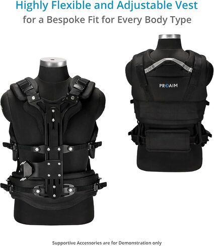 PROAIM Cinema Pro Heavy-Duty Gimbal Stabilizer Arm & Lightweight Support Vest. Payload: 15-29kg / 33-63. 8lb.Arm Post 1/2", 3/4", 5/8". for Handheld Video Camera Stabilizers in Saudi Arabia