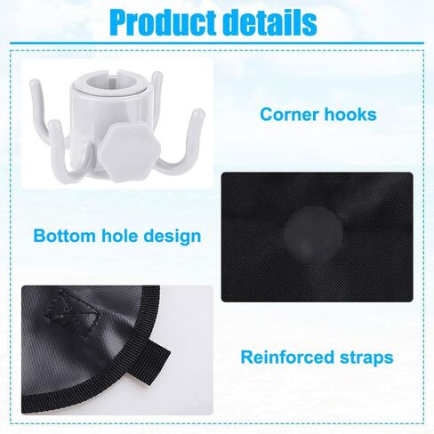 MiOYOOW Fillable Weights Sand Bag, Portable Umbrella Base Weight with Reinforced Hook Waterproof Beach Umbrella Sandbag for Sunshade Garden Outdoor in Saudi Arabia