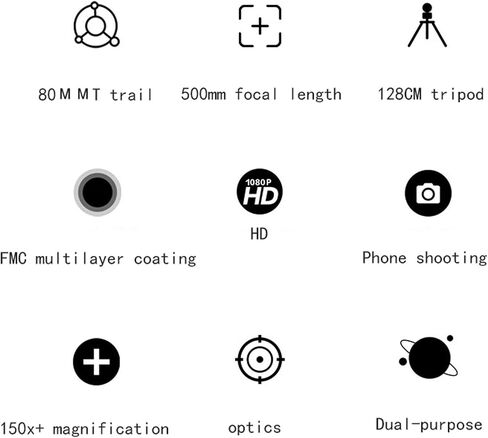 Telescope for Kids Adults Astronomy Beginners 80mm Refractor Telescopes Low Light NightWaterproof HD with Smartphone Adapter Backpack and Moon Filter in Saudi Arabia