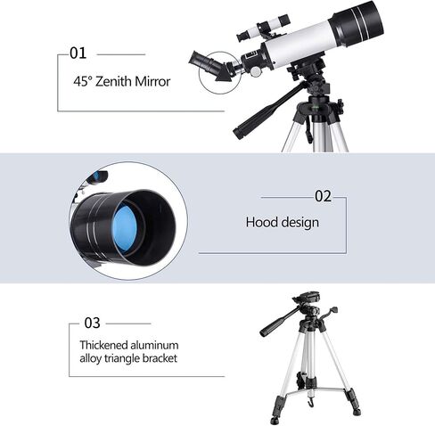 High Power HD National Geographic Astronomical Telescope HD Monoculars Portable 70MM Refractor for Beginners And Children Smart Phone Adapter with Adjustable Tripod Moon Filter Finder And Carrying Bag in Saudi Arabia