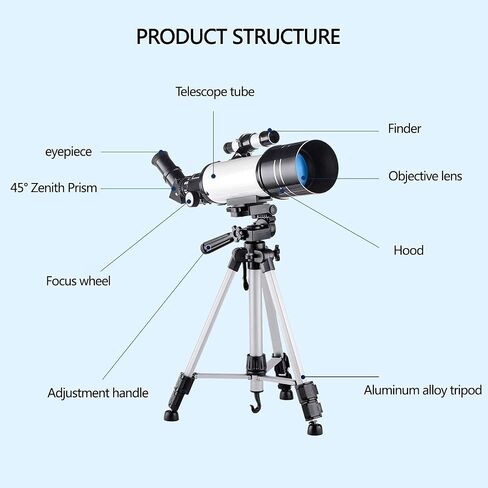 High Power HD National Geographic Astronomical Telescope HD Monoculars Portable 70MM Refractor for Beginners And Children Smart Phone Adapter with Adjustable Tripod Moon Filter Finder And Carrying Bag in Saudi Arabia