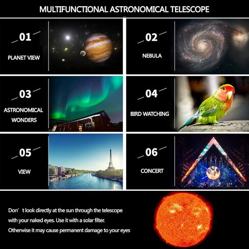 High Power HD National Geographic Astronomical Telescope HD Monoculars Portable 70MM Refractor for Beginners And Children Smart Phone Adapter with Adjustable Tripod Moon Filter Finder And Carrying Bag in Saudi Arabia