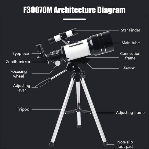 2021 Updated Astronomical Telescope 70Mm Portable Astronomical Telescope with Tripod/Mobile Phone Holder/Star Finder Suitable for Children and Beginners. in Saudi Arabia