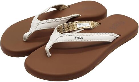 Flojos Flojos Women's Memory Foam Flops Flip-Flops ، Black/White in Kuwait