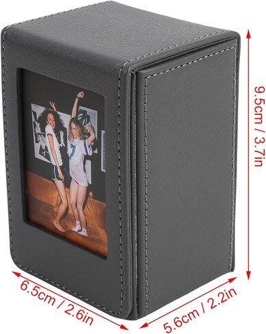 Photo Storage Box for SQ Film Photos, 3 Inch PU Leather Picture Holder Case with Interchangeable Cover, Holds 50+ Photos in Saudi Arabia