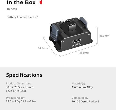 قاعدة محول شحن صغيرة من أجل DJI Osmo Pocket 3 ، Dock من نوع سطح المكتب من النوع المكتبي مع ثقب المسمار 1/4 بوصة قابلة للطيتين في مخلب لأربود/عصي صور شخصية ، قوس قاعدة التثبيت لـ ARCA in Kuwait