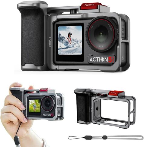 مجموعة حامل قبضة الكاميرا ، مجموعة قفص الكاميرا ل Action Action 5 Pro/Action 4/Osmo Action 3 مع زر الغالق ، الحبل in Saudi Arabia