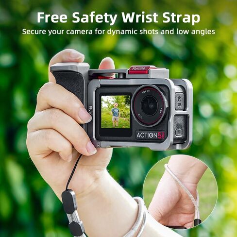 مجموعة حامل قبضة الكاميرا ، مجموعة قفص الكاميرا ل Action Action 5 Pro/Action 4/Osmo Action 3 مع زر الغالق ، الحبل in Saudi Arabia
