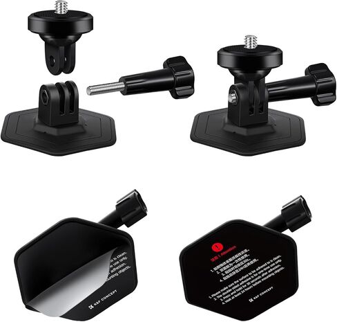 K & F Concept 3pack جبل خوذة ملصقات مرنة لـ GoPro Hero 13/12/11/10/9/8/7 Black ، DJI Osmo Action 3/4/5 Pro ، Insta360 x5 x4 x3 surfaces flat surfaces hound ، action camera accsities in Kuwait