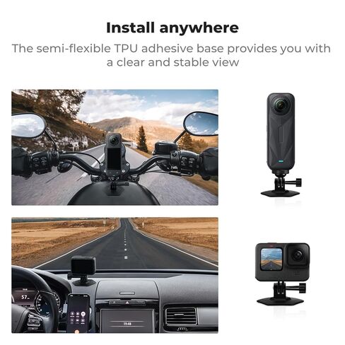 K & F Concept 3pack جبل خوذة ملصقات مرنة لـ GoPro Hero 13/12/11/10/9/8/7 Black ، DJI Osmo Action 3/4/5 Pro ، Insta360 x5 x4 x3 surfaces flat surfaces hound ، action camera accsities in Kuwait