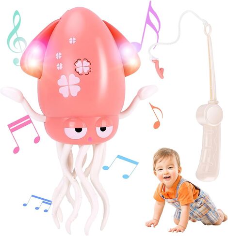 تتجنب لعبة Dancing Octopus Baby Toy ، ألعاب وقت البطن ، مع الموسيقى وضوء LED ، العقبات تلقائيًا ، لعبة الزحف المناسبة لهدايا أعياد الميلاد للأطفال الصغار على مدى شهر واحد (أخضر) in Kuwait