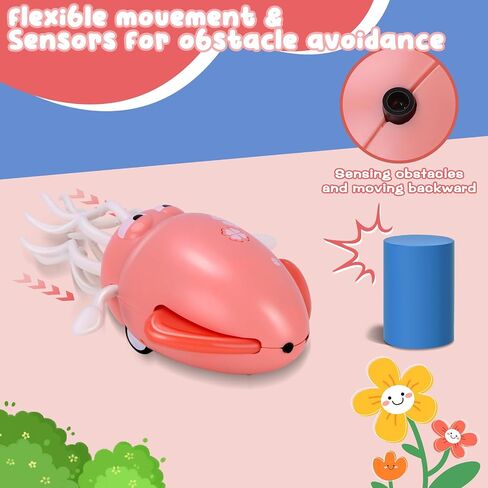 تتجنب لعبة Dancing Octopus Baby Toy ، ألعاب وقت البطن ، مع الموسيقى وضوء LED ، العقبات تلقائيًا ، لعبة الزحف المناسبة لهدايا أعياد الميلاد للأطفال الصغار على مدى شهر واحد (أخضر) in Kuwait