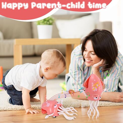 تتجنب لعبة Dancing Octopus Baby Toy ، ألعاب وقت البطن ، مع الموسيقى وضوء LED ، العقبات تلقائيًا ، لعبة الزحف المناسبة لهدايا أعياد الميلاد للأطفال الصغار على مدى شهر واحد (أخضر) in Kuwait