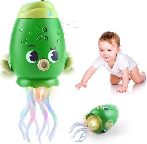 GEVINST Dancing Octopus Baby Toy, Toddler Crawling Tummy Time Toys with Light and Music, Electric Magic Dancing Squid Toy for Kids 12-18+ Months, Funny 1st Boys Girls Birthday Gifts, Yellow in Saudi Arabia