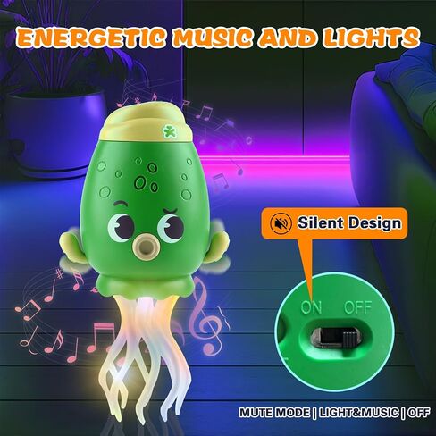 GEVINST Dancing Octopus Baby Toy, Toddler Crawling Tummy Time Toys with Light and Music, Electric Magic Dancing Squid Toy for Kids 12-18+ Months, Funny 1st Boys Girls Birthday Gifts, Yellow in Saudi Arabia