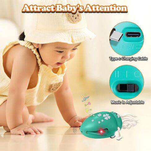 Electric Dancing Octopus Baby Toy, Magic Crawling Octopus Tummy Time Toy, Automatic Swing Dancing Squid Baby Toy for 3 4 5 6 Year Old Kids, Birthday for Boys and Girls(Green) in Saudi Arabia