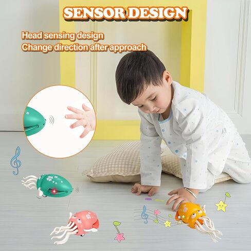 Electric Dancing Octopus Baby Toy, Magic Crawling Octopus Tummy Time Toy, Automatic Swing Dancing Squid Baby Toy for 3 4 5 6 Year Old Kids, Birthday for Boys and Girls(Green) in Saudi Arabia