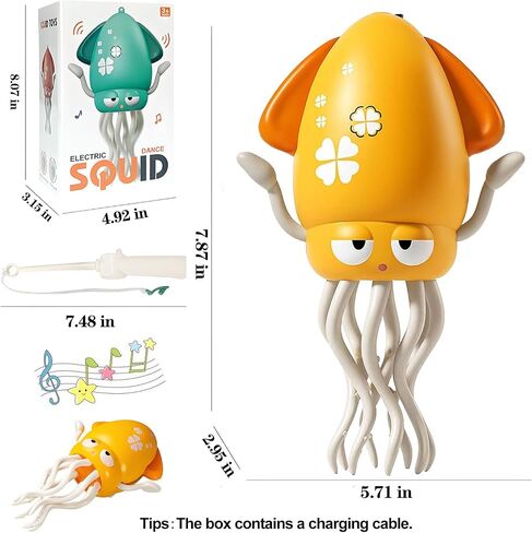 Electric Dancing Octopus Baby Toy, Magic Crawling Octopus Tummy Time Toy, Automatic Swing Dancing Squid Baby Toy for 3 4 5 6 Year Old Kids, Birthday for Boys and Girls(Green) in Saudi Arabia