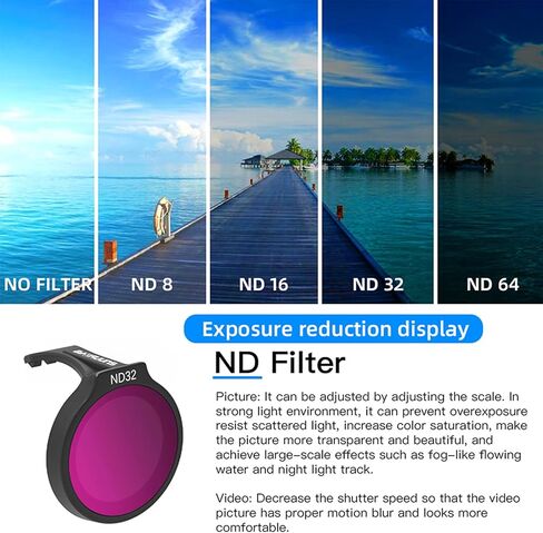 مرشح عدسة NEO مجموعة DJI Neo Multi Multi HD Pantical Glass Neutral Lens Filter -4 Pack (ND8 ، ND16 ، ND32 ، ND64) in Kuwait