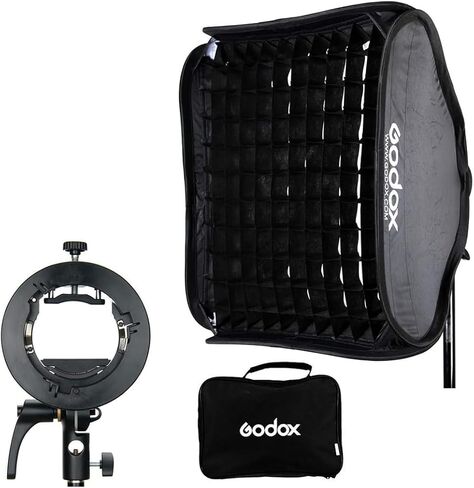 قوس Godox S2 Speedlite 32 "× 32" 80cmx80cm مجموعة شبكة Softbox ، Godox Softbox Bowens Mount for Godox V100 ، V1Pro ، AD200Pro II ، AD200 ، AD400PRO ، V860II Series ، TT350 Series in Kuwait