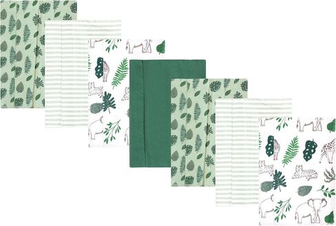 Hudson Baby Unisex Baby Flannel Burp Cloth 7pk, Jungle, One Size in Saudi Arabia
