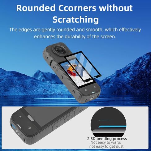 Insta 360 X5 Lens Cap Cover + 2 Pack Screen Protector Accessories Kit, Tempered Glass Film Screen Cover Silicone Lens Guard for Insta360 X5 X4 Protective Bundle in Saudi Arabia