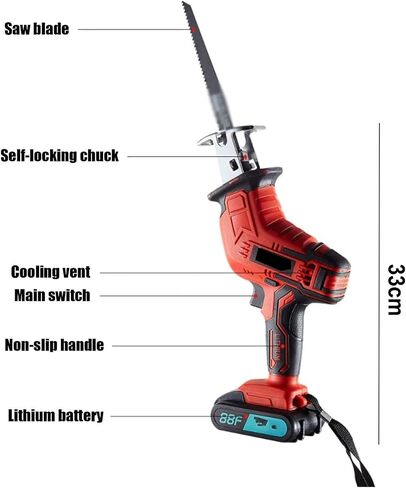 Cordless Electric Bone Saw, Electric Reciprocating Bone Saw with LED Light, 4 Saw Blade, 3000RPM Handheld Butcher Bone Saw, 1.5AH Rechargeable Cutting Machine for Wood/Metal/PVC Cuting in Saudi Arabia