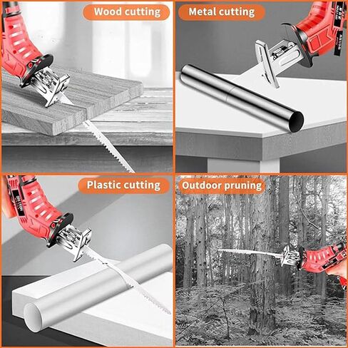 Cordless Electric Bone Saw, Electric Reciprocating Bone Saw with LED Light, 4 Saw Blade, 3000RPM Handheld Butcher Bone Saw, 1.5AH Rechargeable Cutting Machine for Wood/Metal/PVC Cuting in Saudi Arabia