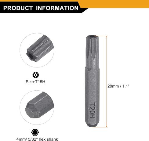 Harfington 5pcs T6H Torx screwdriver بت 5/32 in Saudi Arabia