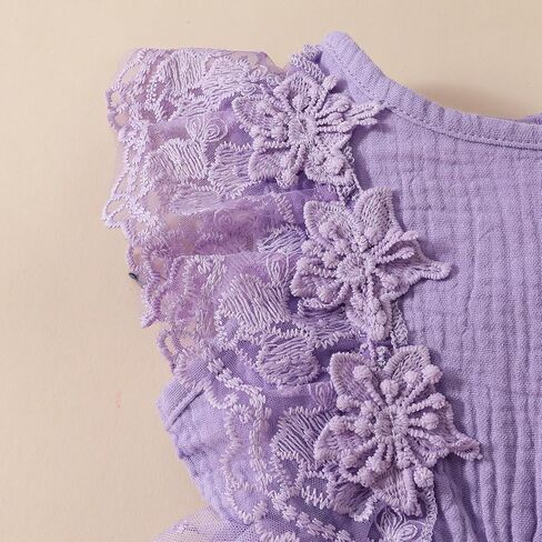 Baby Girl Clothes Sleeveless Lace Floral Romper Dress Newborn First Birthday Cake Smash Outfit in Saudi Arabia