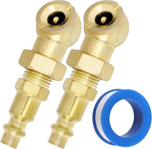 2Pcs Closed Air Chuck, 1/4" FNPT Portable Closed Flow Tire Chuck Inflator Nozzle, Solid Metal Closed Ball Air Chuck, Tire Inflator Gauge Nozzle for Air Compressor Accessories in Saudi Arabia